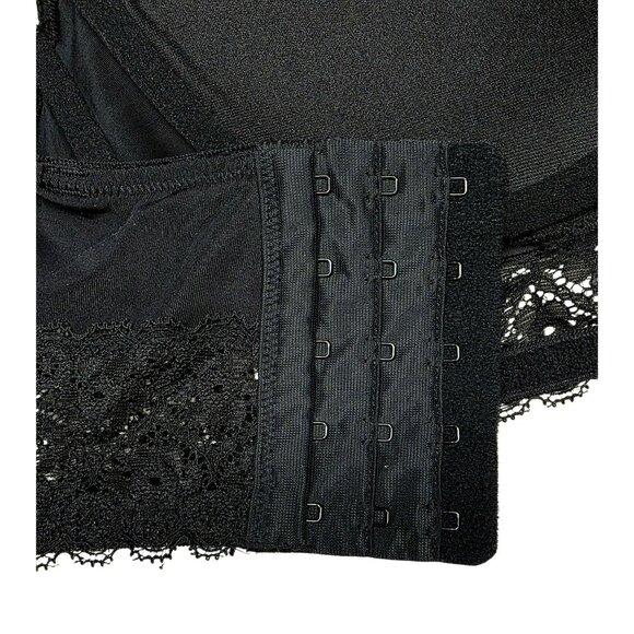 Maidenform Black Strapless Bra 38D Underwire Padded Lace Sexy Intimate Lingerie - Picture 7 of 8